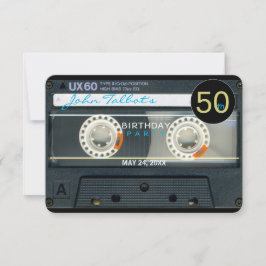 Invitación Retro T6 Cassette Tape 50 cumpleaños Party Inv