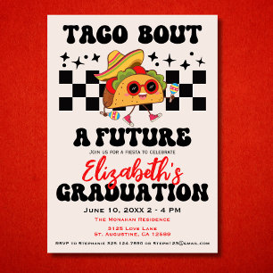 Invitación Retro Taco Sobre Una Graduación De Fiesta