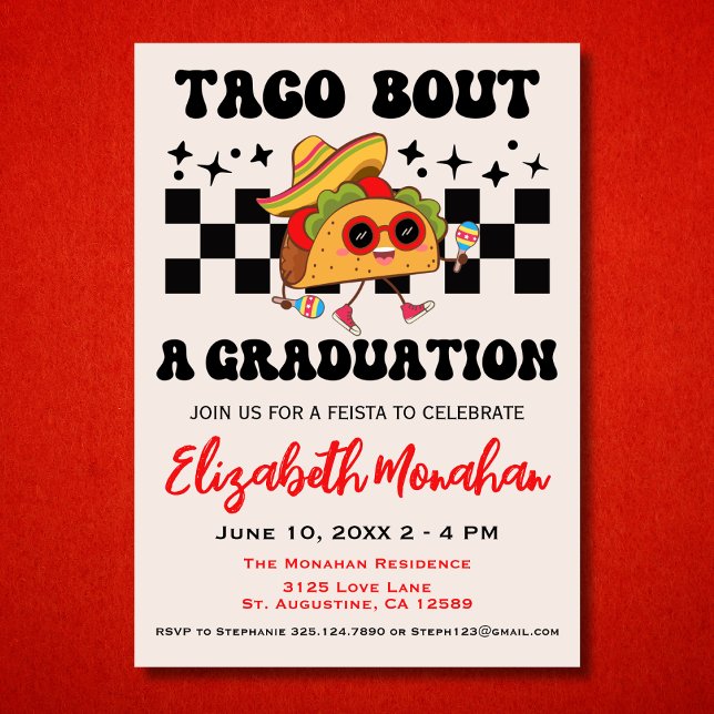 Invitación Retro Taco Sobre Una Graduación De Fiesta (Subido por el creador)