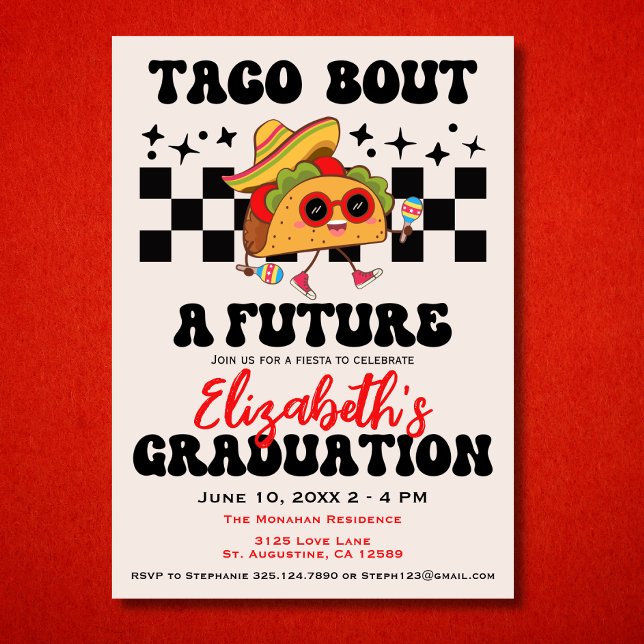 Invitación Retro Taco Sobre Una Graduación De Fiesta (Subido por el creador)