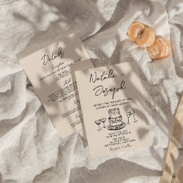 Invitación Retro Todo De Una Mano Dibujado Boda Quirky Escrit