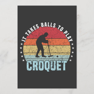 Invitación Retro Toma Bolas Para Jugar Croquet
