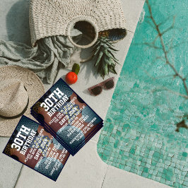 Invitación Retro Trendy 30 cumpleaños