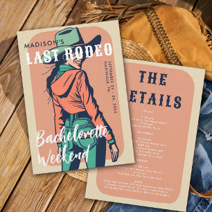 Invitación Retro Última Bachelorette Itineraria Poster de Rod
