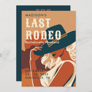 Invitación Retro Última Bachelorette Itineraria Rodeo Terraco