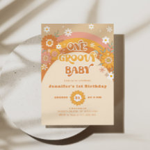 Retro Un bebé groovly cumpleaños