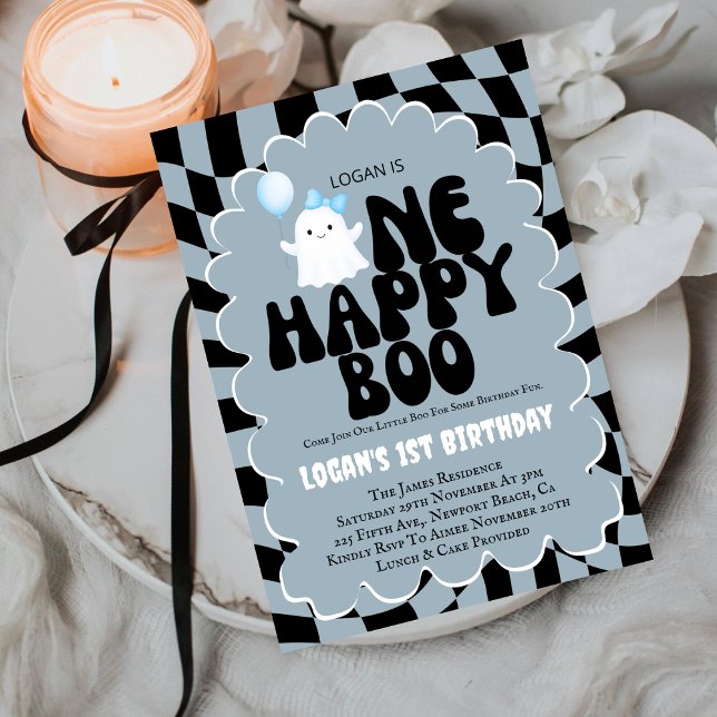 Invitación Retro Un niño feliz de boom Fiesta de foto de prim (Subido por el creador)
