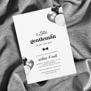 Invitación Retro Un pequeño caballero está en camino a Baby S