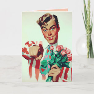 Invitación Retro Valentine Flirty Guy
