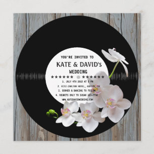 Invitación Rétro Vinil Résidence Rustic Country Wedding