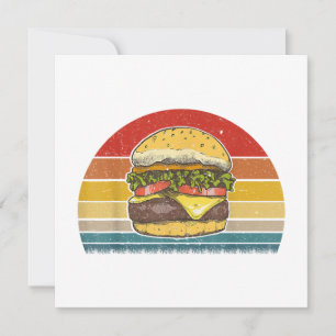 Invitación Retro Vintage Cheeseburger Design Costume Hamburgo