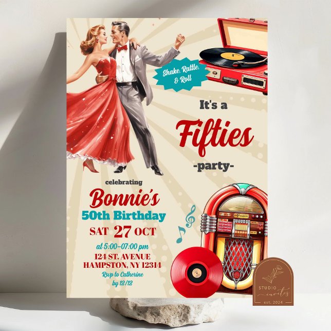 Invitación Retro Vintage Dance Fifties Adulto Fiesta (Subido por el creador)