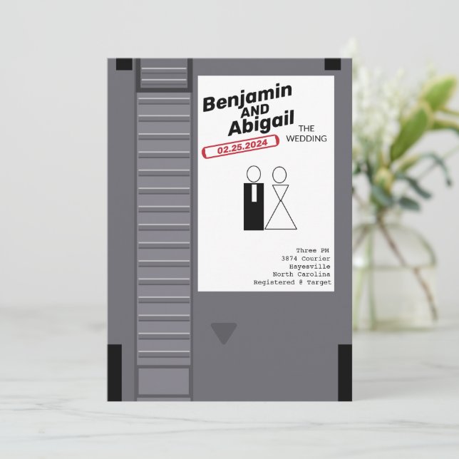 Invitación Retro Vintage de Jugador Friki Moderno (Anverso de pie)