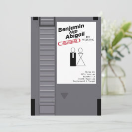 Invitación Retro Vintage para Jugador Friki Nerd M