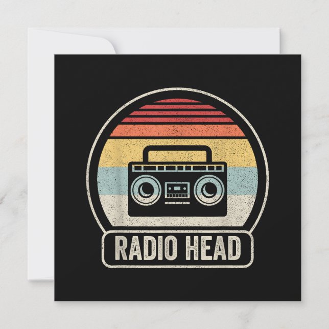 Invitación Retro Vintage Radio Head (Anverso)