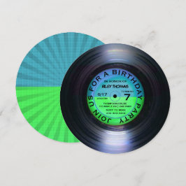 Invitación Retro Vinyl Álbum Disco Estilo Fiesta de cumpleaño