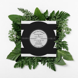 Invitación Retro Vinyl Record Boda de Moda elegante