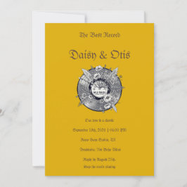 Invitación Retro Vinyl Record Wedding Invitation 70s Boho