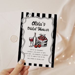 Invitación Retro Wavy Handwriting Bridal Shower