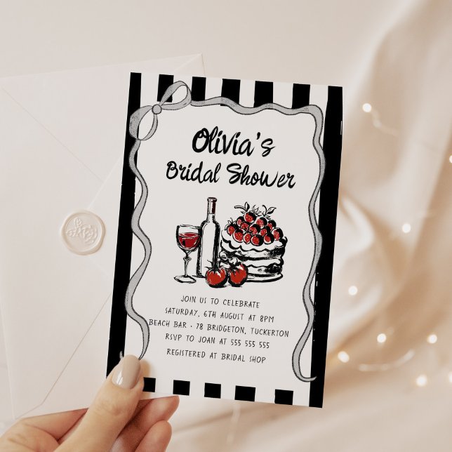 Invitación Retro Wavy Handwriting Bridal Shower (Subido por el creador)