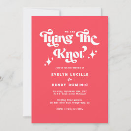 Invitación Retro We are Tying the knot Red Wedding