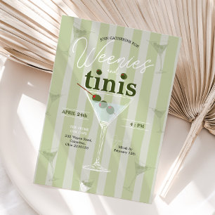 Invitación Retro Weenies y Tinis Despedida de Soltera