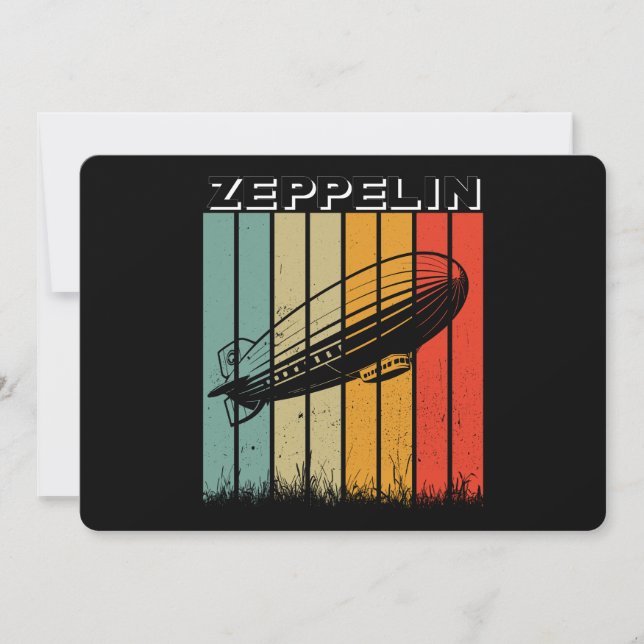 Invitación Retro Zeppelin Dirigible Airship Zepelin Zepplin (Anverso)