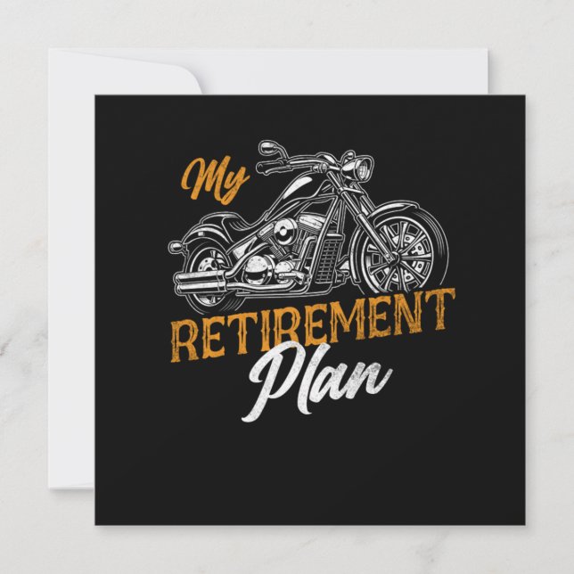 Invitación Retrocosecha en motocicleta Mi plan de retiro Abue (Anverso)