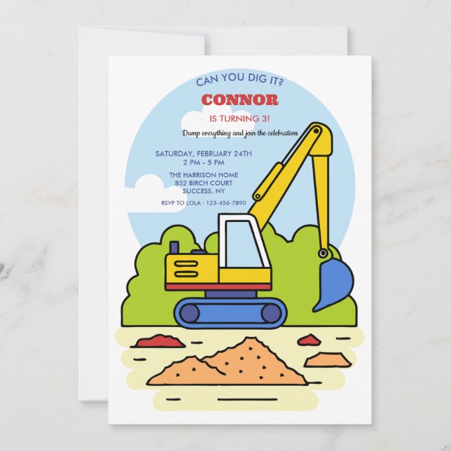 Invitación Retroexcavadora (Anverso)