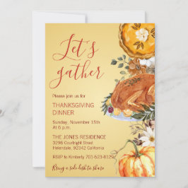 Invitación Reunámonos para la cena de Acción de Gracias