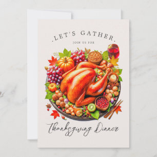 Invitación Reunámonos para la cena de Acción de Gracias.