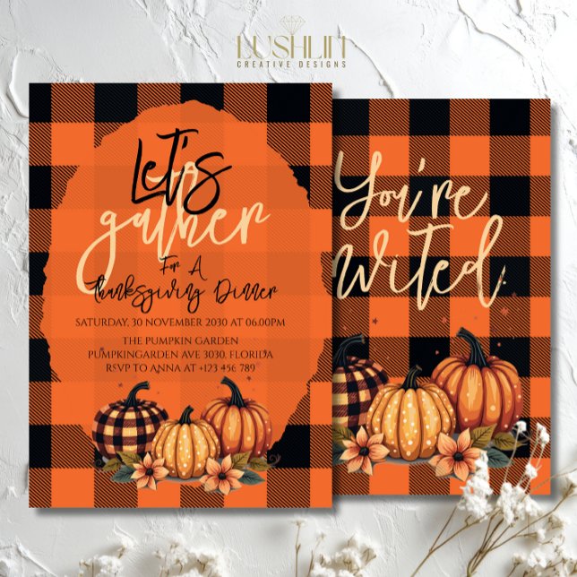 Invitación Reunamos la cosecha de la cena de Acción de Gracia (Subido por el creador)