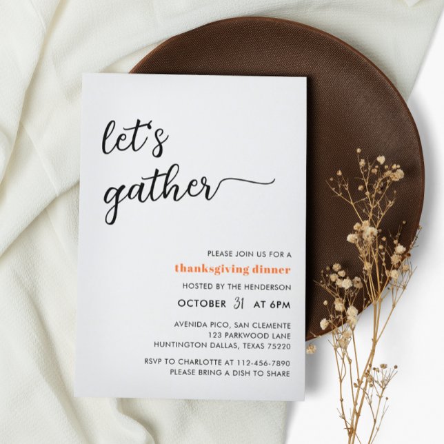 Invitación Reunamos una cena sencilla de Acción de Gracias (Subido por el creador)