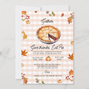 Invitación Reúnete, Den Gracias, Coman El Día De Acción De Gr
