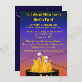 Invitación Reunión al aire libre de la hoguera