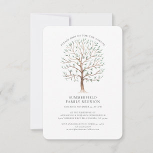 Invitación Reunión Anual Familiar del Árbol de Acuarela