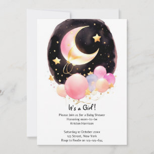 Invitación Reunión Celestial caprichosa: Baby Shower Chica