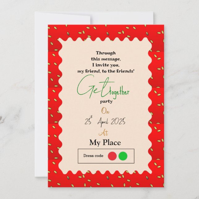 Invitación Reunión con fresa (Anverso)