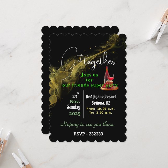 Invitación Reunión de amigos de la celebración (Anverso/Reverso In Situ)