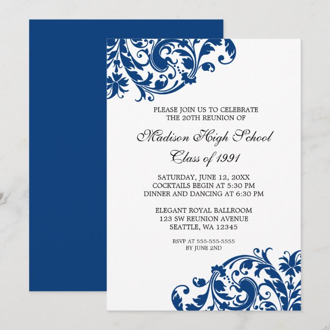 Invitación Reunión de antiguos alumnos del Flourish de los (Anverso / Reverso)