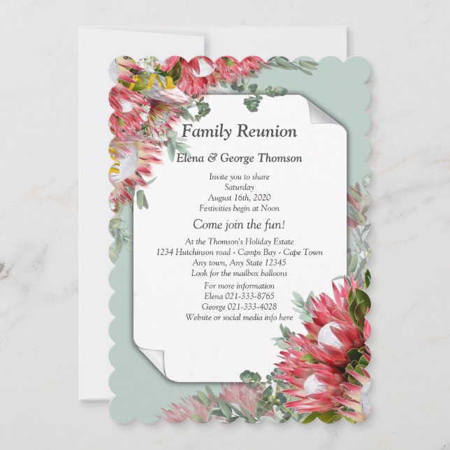 Invitación Reunión de Bouquets de flores de la Protesta de Fu (Anverso)