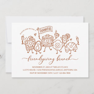 Invitación Reunión de Brunch de Acción de Gracias de Friendsg