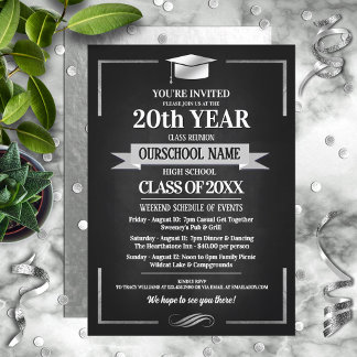 Invitación Reunión de clase de colores de la escuela de estil