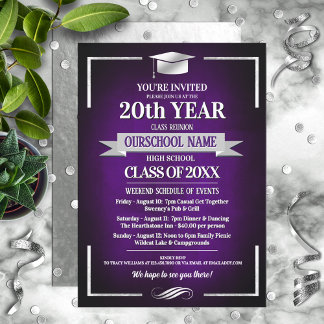 Invitación Reunión de clase de colores de la escuela de estil