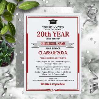 Invitación Reunión de clase de colores de la escuela de estil