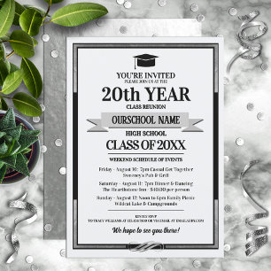 Invitación Reunión de clase de colores de la escuela de estil
