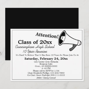 Invitación Reunión de Clase de Escuela Secundaria Blanco Mini