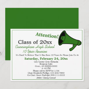 Invitación Reunión de Clase de Escuela Secundaria Verde Minim