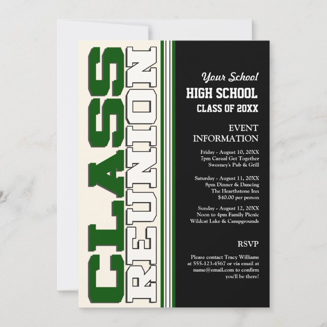 Invitación Reunión de clase de personalizable (Anverso)