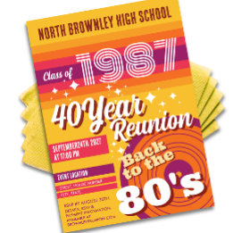 Invitación Reunión de clase escolar retro pop